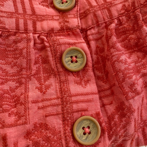 Anthropologie Sylvia Embroidered Button-back Tank Coral - Picture 6 of 6